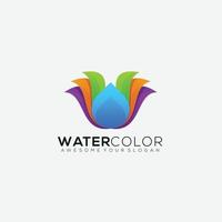 icône du logo design dégradé couleur eau vecteur