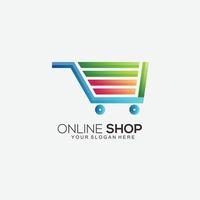 icône colorée dégradée de conception de logo de boutique en ligne vecteur