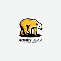 vecteur de couleur dégradé mascotte ours miel