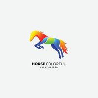 modèle d'illustration de logo coloré de cheval dégradé vecteur