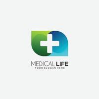 vecteur de conception de gradient de symbole de logo de vie médicale
