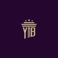 création de logo monogramme initial yb pour les avocats du cabinet d'avocats avec image vectorielle pilier vecteur