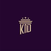 kd création de logo monogramme initial pour les avocats du cabinet d'avocats avec image vectorielle pilier vecteur