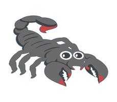 illustration en noir et dessin animé du scorpion vecteur