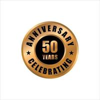Modèle de conception de célébration d'anniversaire de 50 ans. timbre de vecteur anniversaire 50 ans