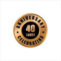 Modèle de conception de célébration d'anniversaire de 40 ans. timbre de vecteur anniversaire 40 ans