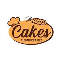 création de logo de lettrage et de calligraphie de boulangerie, vecteur de gâteaux