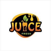 modèle de logo de typographie de jus de fruits frais vecteur