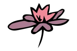 clipart fleur simple. doodle floral dessiné à la main. pour l'impression, le web, le design, la décoration, le logo vecteur