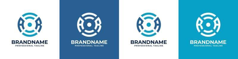 logo monogramme de technologie mondiale lettre ar ou ra, adapté à toute entreprise avec des initiales ar ou ra. vecteur