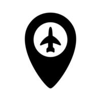 icône de vecteur de localisation de l'aéroport