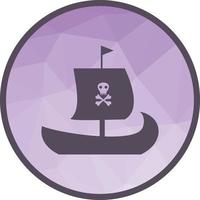 icône de fond de bateau pirate low poly vecteur