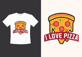 conception de modèle d'impression de t-shirt de pizza moderne. dessin animé pizza boxer style pop art. pizza cutter terror, autocollant, web, bannière, carte, affiche et fond d'écran de téléphone vecteur