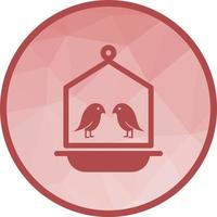 oiseau dans une maison d'oiseau icône de fond low poly vecteur