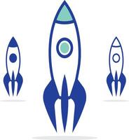icône de vecteur de fusée. ensemble de vecteurs de fusées.