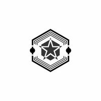 illustration vectorielle du logo étoile en noir vecteur