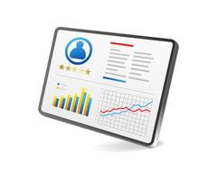 illustration 3d isométrique à plat concept de moniteur de données d'analyse personnelle vecteur