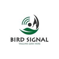 création de logo d'illustration de signal d'oiseau naturel vecteur