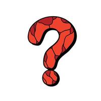 point d'interrogation. symbole faq doodle dessiné à la main rouge. vecteur