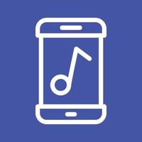 icône de fond de couleur de ligne d'application de musique vecteur