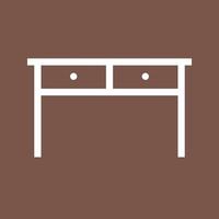 table avec tiroirs i icône de fond de couleur de ligne vecteur