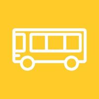 icône de fond de couleur de ligne de bus scolaire vecteur