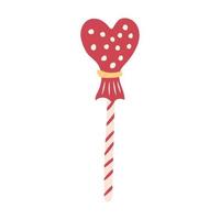 sucette en forme de coeur sur un bâton. carte de Saint Valentin. illustration vectorielle vecteur