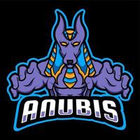 logo mascotte anubis gaming esport vecteur