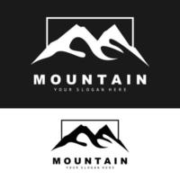 création de logo de montagne, lieu de vecteur pour randonneur amoureux de la nature