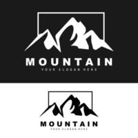 création de logo de montagne, lieu de vecteur pour randonneur amoureux de la nature