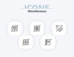 pack d'icônes de ligne divers 5 conception d'icônes. puzzle. Contactez. Regardez. alarme vecteur