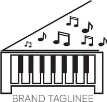 icône de musique simple piano à queue. logo piano et musique.pour logo piano école de musique. vecteur