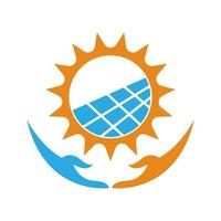 création d'icône logo énergie solaire vecteur