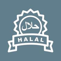 icône de fond de couleur de ligne d'autocollant halal vecteur