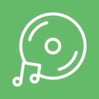 icône de fond de couleur de ligne de cd de musique vecteur