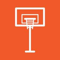 icône de fond de couleur de ligne de poteau de basket-ball vecteur