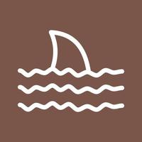 icône de fond de couleur de ligne de requin dangereux vecteur