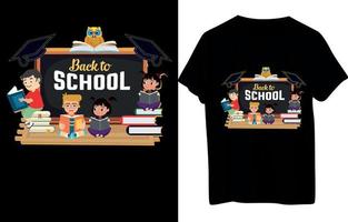 conception de t-shirt de retour à l'école vecteur