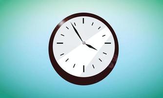 conception plate d'icône d'horloge blanche pour les applications et le site Web, horloge de bureau à la mode avec ombre sur fond bleu. illustration vectorielle vecteur