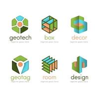 collection de logos géométriques 3d vecteur