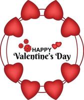 Cadre coeur 3d happy valentine's day vecteur