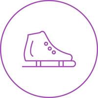 belle icône de vecteur de ligne de chaussure de patinage