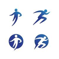 conception de logo de personnes abstraites. personnes amusantes, personnes en bonne santé, sport, illustration vectorielle de symbole de personnes de la communauté vecteur