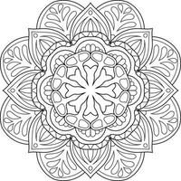 Inde livre de coloriage de mandala floral pour adultes vecteur
