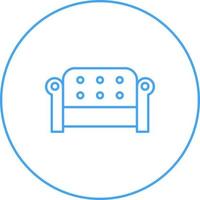 icône de ligne de vecteur de canapé unique