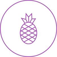 icône de ligne de vecteur d'ananas unique