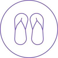 icône de ligne de vecteur de sandale unique