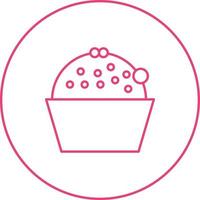 icône de ligne vectorielle unique cup cake vecteur
