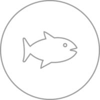 icône de ligne de vecteur de poisson unique