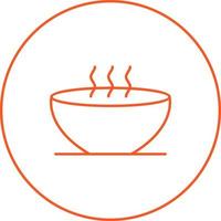 icône de ligne de vecteur de soupe chaude unique